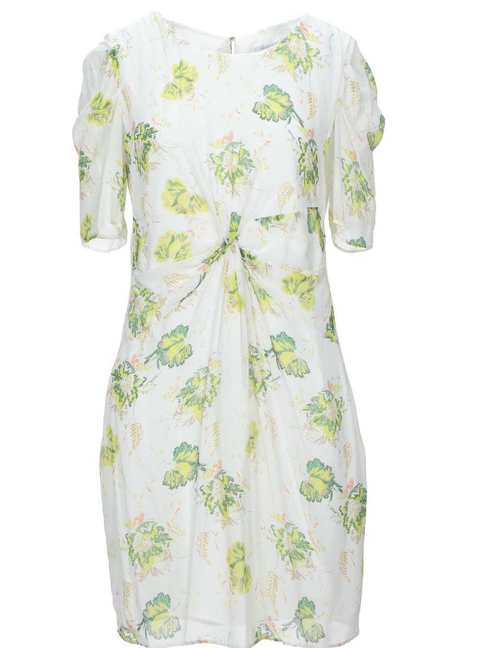 Patrizia Pepe White Mini Dress with Green Floral Print